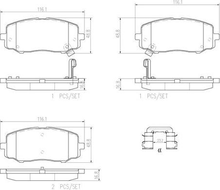 Brembo P30045N - Тормозные колодки, дисковые, комплект www.autospares.lv