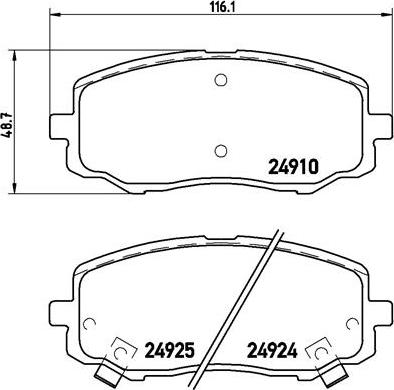 Brembo P 30 045 - Тормозные колодки, дисковые, комплект www.autospares.lv