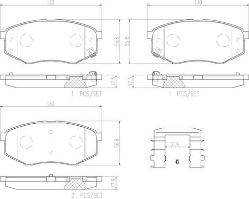 Brembo P30055N - Тормозные колодки, дисковые, комплект www.autospares.lv