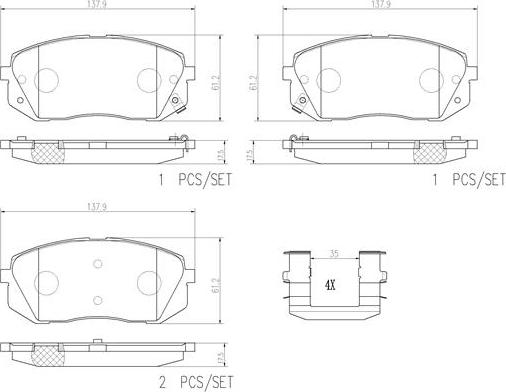 Brembo P30056N - Bremžu uzliku kompl., Disku bremzes autospares.lv