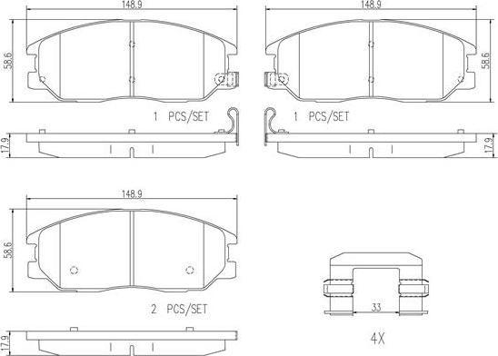 Brembo P30050N - Bremžu uzliku kompl., Disku bremzes www.autospares.lv