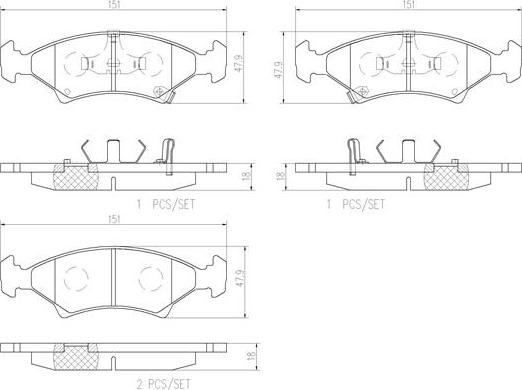 Brembo P30009N - Bremžu uzliku kompl., Disku bremzes autospares.lv