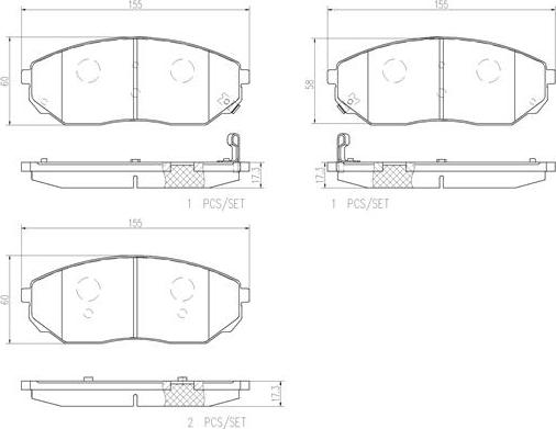 Brembo P30019N - Bremžu uzliku kompl., Disku bremzes www.autospares.lv