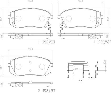 Brembo P30039N - Тормозные колодки, дисковые, комплект www.autospares.lv