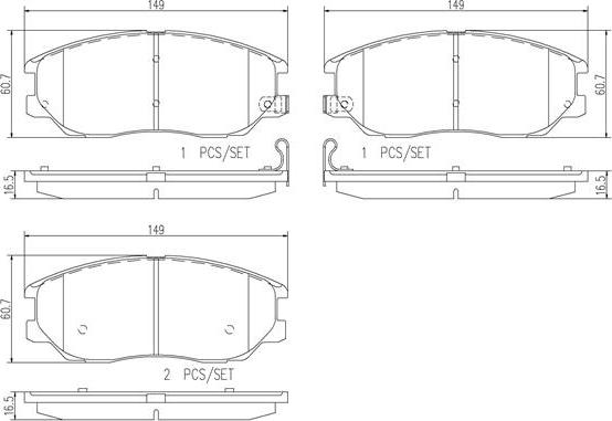 Brembo P30028N - Brake Pad Set, disc brake www.autospares.lv