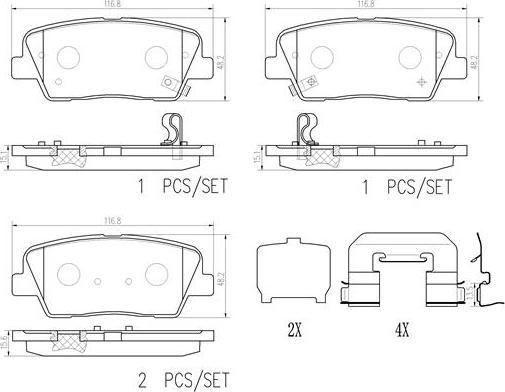 Brembo P30104N - Bremžu uzliku kompl., Disku bremzes www.autospares.lv