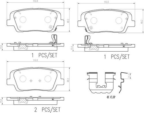 Brembo P30105N - Bremžu uzliku kompl., Disku bremzes www.autospares.lv