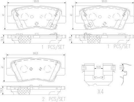 Brembo P30103N - Bremžu uzliku kompl., Disku bremzes www.autospares.lv