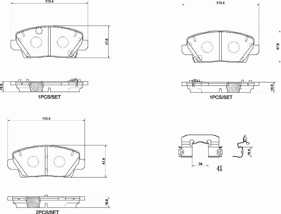 Brembo P30125N - Bremžu uzliku kompl., Disku bremzes www.autospares.lv