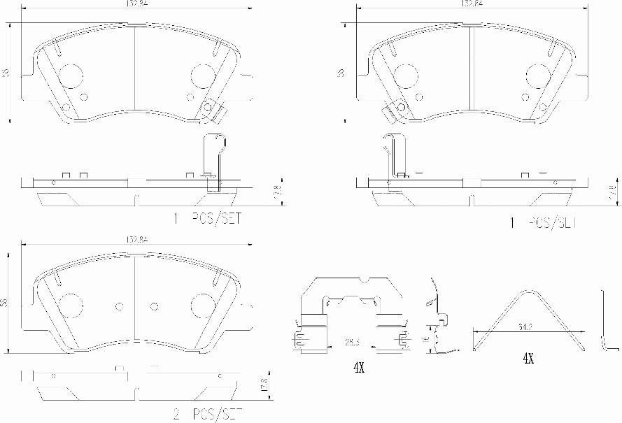 Brembo P30122N - Bremžu uzliku kompl., Disku bremzes www.autospares.lv