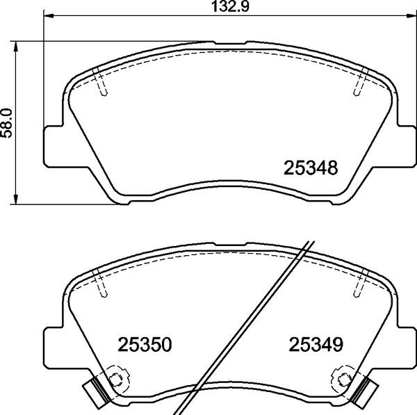 HELLA 8DB 355 036-171 - Тормозные колодки, дисковые, комплект www.autospares.lv