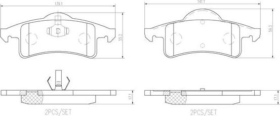 Brembo P37006N - Bremžu uzliku kompl., Disku bremzes www.autospares.lv