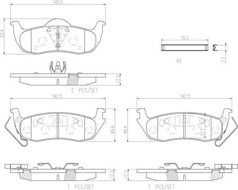 Brembo P37011N - Bremžu uzliku kompl., Disku bremzes www.autospares.lv