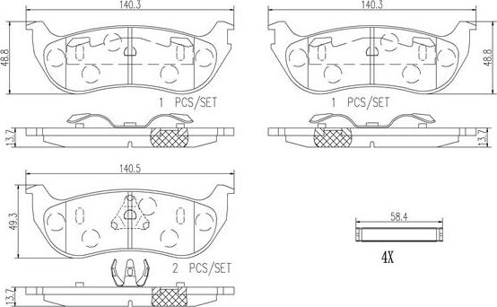 Brembo P37013N - Bremžu uzliku kompl., Disku bremzes autospares.lv