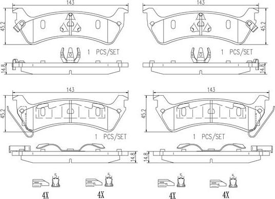 Brembo P37012N - Bremžu uzliku kompl., Disku bremzes www.autospares.lv