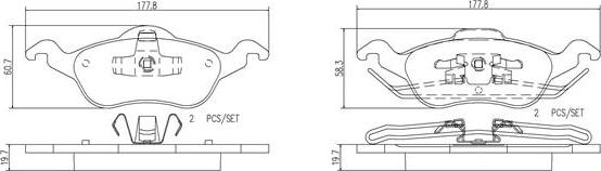 Brembo P24046N - Bremžu uzliku kompl., Disku bremzes autospares.lv