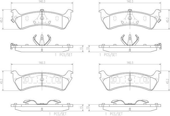 Brembo P24042N - Bremžu uzliku kompl., Disku bremzes www.autospares.lv