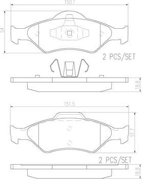 Brembo P24054N - Bremžu uzliku kompl., Disku bremzes autospares.lv