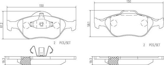 Brembo P24055N - Тормозные колодки, дисковые, комплект www.autospares.lv