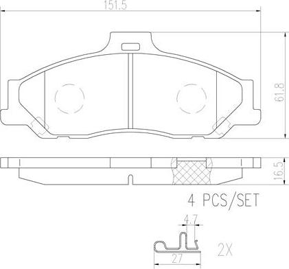 Brembo P24051N - Bremžu uzliku kompl., Disku bremzes autospares.lv