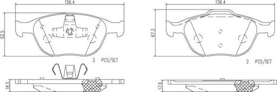 Brembo P24058N - Bremžu uzliku kompl., Disku bremzes autospares.lv