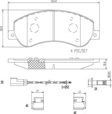 Brembo P24064N - Bremžu uzliku kompl., Disku bremzes www.autospares.lv