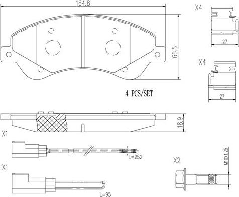 Brembo P24065N - Bremžu uzliku kompl., Disku bremzes www.autospares.lv