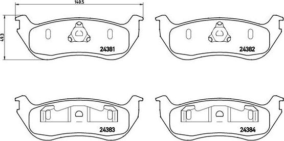 Brembo P 24 068 - Тормозные колодки, дисковые, комплект www.autospares.lv