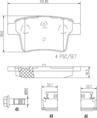 Brembo P24063N - Bremžu uzliku kompl., Disku bremzes autospares.lv