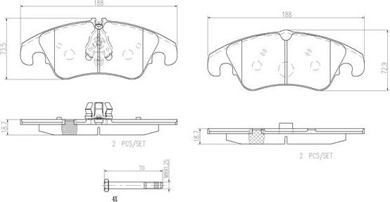 Brembo P24074N - Bremžu uzliku kompl., Disku bremzes www.autospares.lv