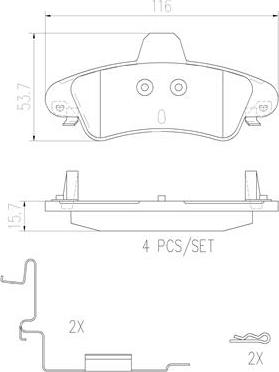 Brembo P24070N - Bremžu uzliku kompl., Disku bremzes www.autospares.lv