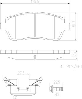 Brembo P24072N - Bremžu uzliku kompl., Disku bremzes www.autospares.lv