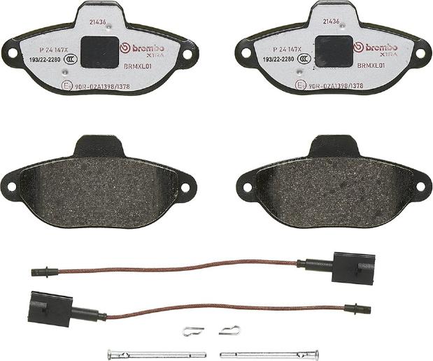 Brembo P 24 147X - Brake Pad Set, disc brake www.autospares.lv