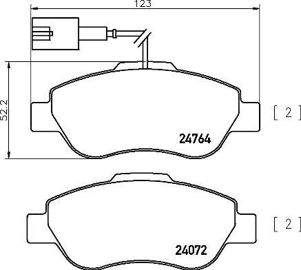 Brembo P 24 150 - Bremžu uzliku kompl., Disku bremzes www.autospares.lv