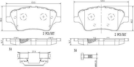 Brembo P24151N - Тормозные колодки, дисковые, комплект www.autospares.lv