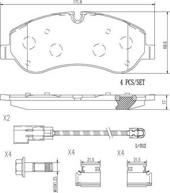 Brembo P24152N - Bremžu uzliku kompl., Disku bremzes autospares.lv