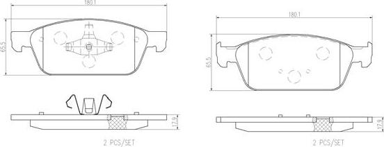 Brembo P24157N - Bremžu uzliku kompl., Disku bremzes www.autospares.lv