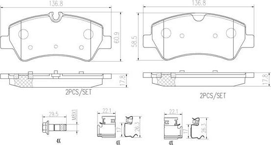 Brembo P24160N - Bremžu uzliku kompl., Disku bremzes autospares.lv