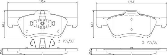 Brembo P24116N - Bremžu uzliku kompl., Disku bremzes autospares.lv