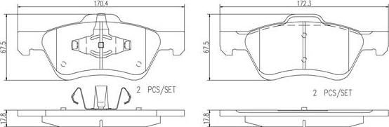 Brembo P24186N - Bremžu uzliku kompl., Disku bremzes autospares.lv