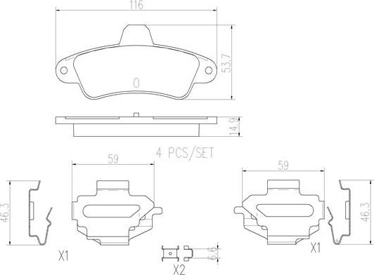 Brembo P24125N - Bremžu uzliku kompl., Disku bremzes www.autospares.lv