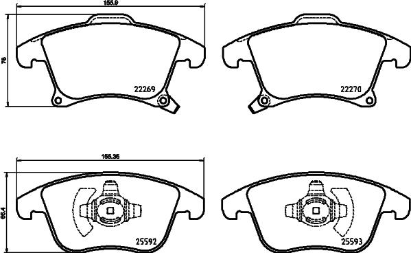 Brembo P 24 173 - Bremžu uzliku kompl., Disku bremzes www.autospares.lv