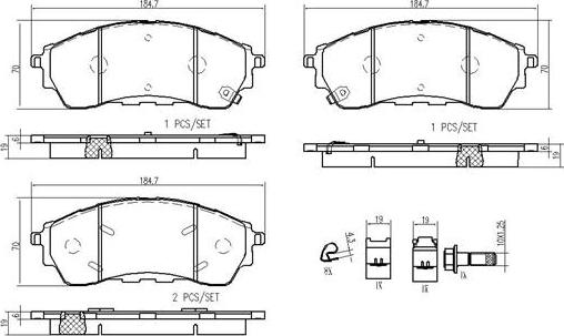 Brembo P24207N - Bremžu uzliku kompl., Disku bremzes autospares.lv