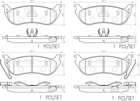 Brembo P 24 233 - Bremžu uzliku kompl., Disku bremzes www.autospares.lv