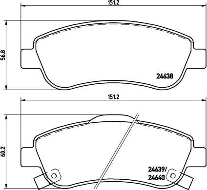 Brembo P 28 045X - Тормозные колодки, дисковые, комплект www.autospares.lv