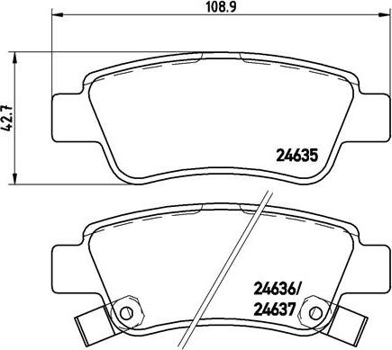 Brembo P28046N - Bremžu uzliku kompl., Disku bremzes autospares.lv