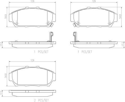 Brembo P28048N - Brake Pad Set, disc brake www.autospares.lv