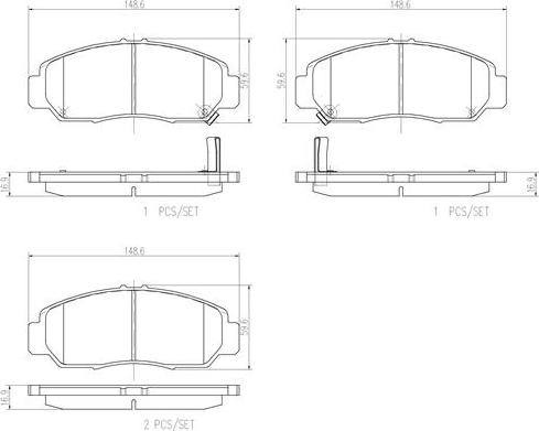 Brembo P28047N - Brake Pad Set, disc brake www.autospares.lv