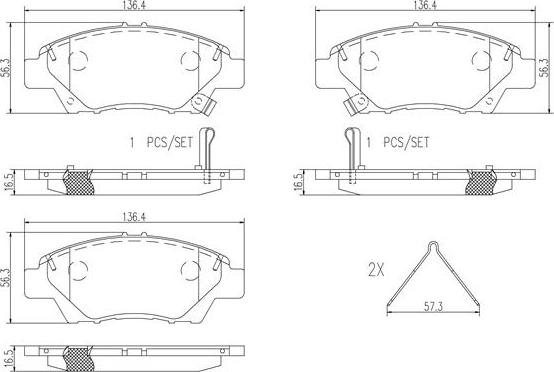 Brembo P28050N - Bremžu uzliku kompl., Disku bremzes www.autospares.lv