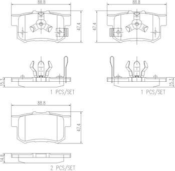 Brembo P28061N - Bremžu uzliku kompl., Disku bremzes autospares.lv